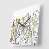 Botanische Wilde Bloemen Meadow Wall klok (Hoek)