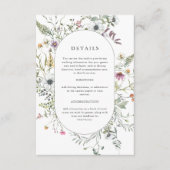 Botanische wilde bloemen | Trouwgegevens Informatiekaartje (Voorkant)