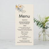 Botanische wilde bloemen tuin bloem bruiloft Menu (Staand voorkant)