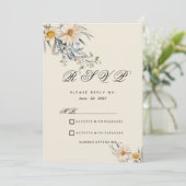 Botanische wilde bloemen tuin bloemen RSVP Kaart (Staand voorkant)