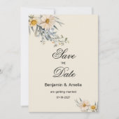 Botanische wilde bloemen tuin bloemen Save the Dat Kaart (Voorkant)