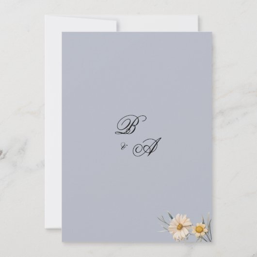 Botanische wilde bloemen tuin bloemen Save the Dat Kaart (Achterkant)