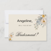 Botanische wilde bloemen tuin bloemenbruidsmeisje kaart (Voorkant)