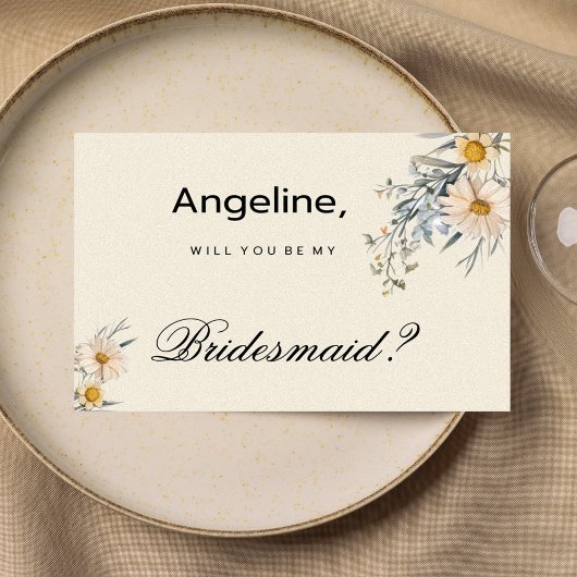 Botanische wilde bloemen tuin bloemenbruidsmeisje kaart