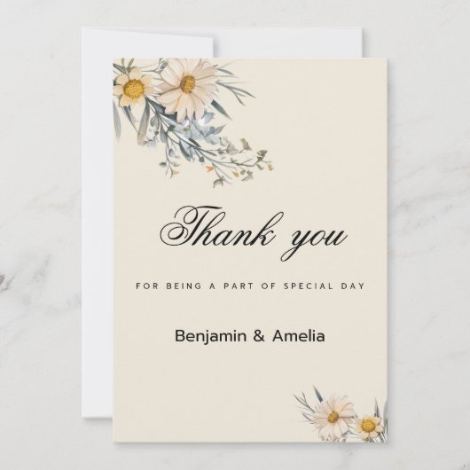 Botanische wilde bloemen tuin bloemendank u kaart (Voorkant)