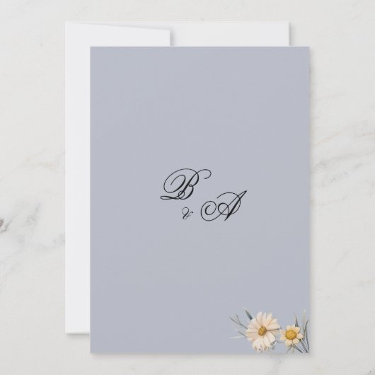 Botanische wilde bloemen tuin bloemendank u kaart (Achterkant)