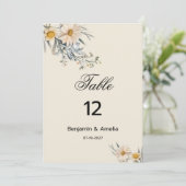 Botanische wilde bloemen tuin bloementafel Nummers Kaart (Staand voorkant)