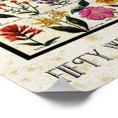 Botanische wilde bloemen van Amerikaanse Antiek bl Poster (Hoek)