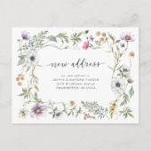 Botanische wilde bloemen | Verhuisaankondiging Aankondigingskaart (Voorkant)