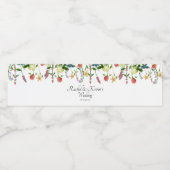 Botanische wilde bloemen waterfles etiket (Enkel label)