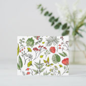 Botanische wilde bloementtuin briefkaart (Staand voorkant)