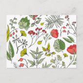 Botanische wilde bloementtuin briefkaart (Voorkant)