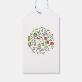 Botanische wilde bloementtuin cadeaulabel (Voorkant)