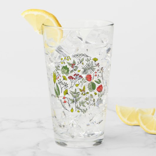 Botanische wilde bloementtuin glas (Voorkant ijs)