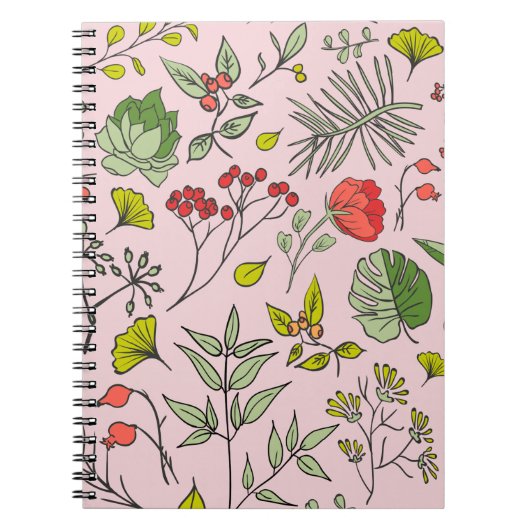 Botanische wilde bloementtuin notitieboek (Voorkant)