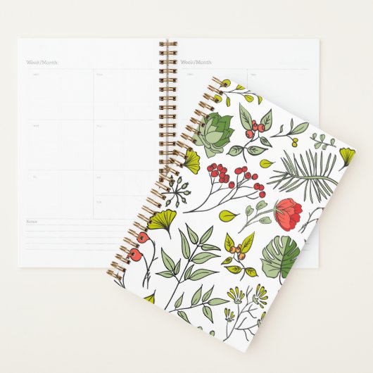 Botanische wilde bloementtuin planner (Display)