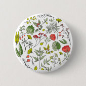 Botanische wilde bloementtuin ronde button 5,7 cm (Voorkant)