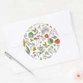 Botanische wilde bloementtuin ronde sticker (Envelop)