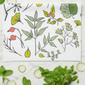 Botanische wilde bloementtuin theedoek (Gevouwen)