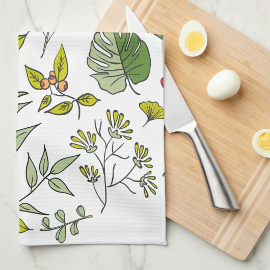 Botanische wilde bloementtuin theedoek (Quarter Fold)
