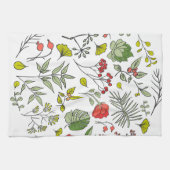 Botanische wilde bloementtuin theedoek (Horizontaal)