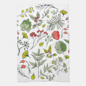 Botanische wilde bloementtuin theedoek (Verticaal)