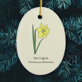 Botanische wilde Daffodil pastelbloem Keramisch Ornament