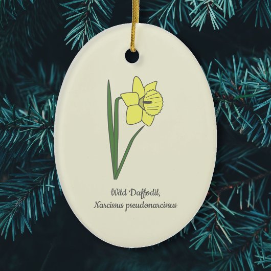 Botanische wilde Daffodil pastelbloem Keramisch Ornament