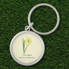 Botanische wilde Daffodil pastelbloem Sleutelhanger