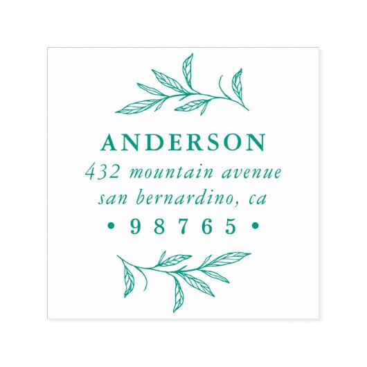 Botanische Wilde Meadow Return-adres Zelfinktende Stempel (Design)