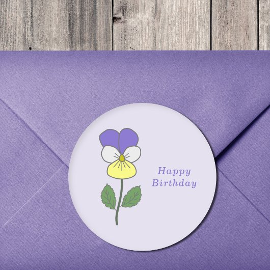 Botanische Wilde Pansy Pastel Flower Sticker