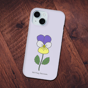 Botanische Wilde Pansy pastelbloem iPhone 15 Case