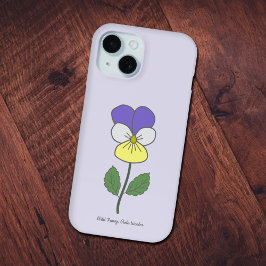 Botanische Wilde Pansy pastelbloem iPhone 15 Case