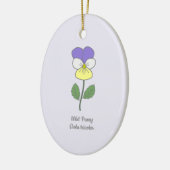 Botanische Wilde Pansy pastelbloem Keramisch Ornament (Links)