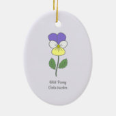 Botanische Wilde Pansy pastelbloem Keramisch Ornament (Achterkant)