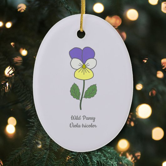 Botanische Wilde Pansy pastelbloem Keramisch Ornament