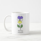 Botanische Wilde Pansy pastelbloem Koffiemok (Links)