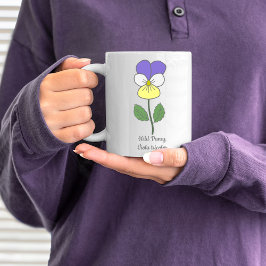 Botanische Wilde Pansy pastelbloem Koffiemok
