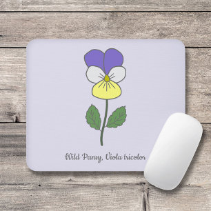 Botanische Wilde Pansy pastelbloem Muismat