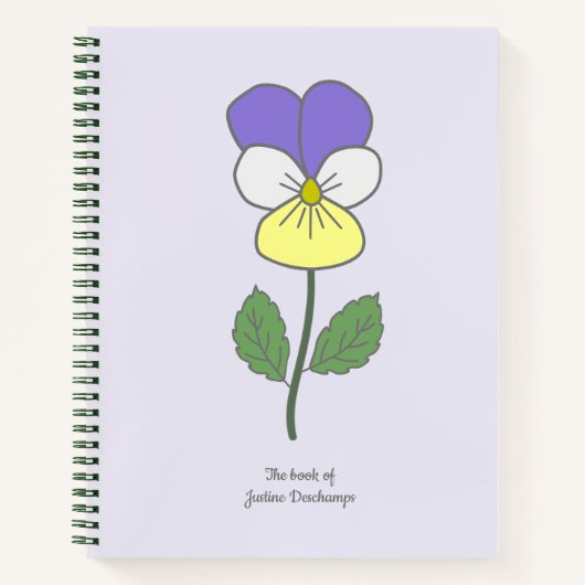 Botanische Wilde Pansy pastelbloem Notitieboek (Voorkant)