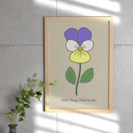Botanische Wilde Pansy pastelbloem Poster