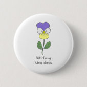 Botanische Wilde Pansy pastelbloem Ronde Button 5,7 Cm (Voorkant)