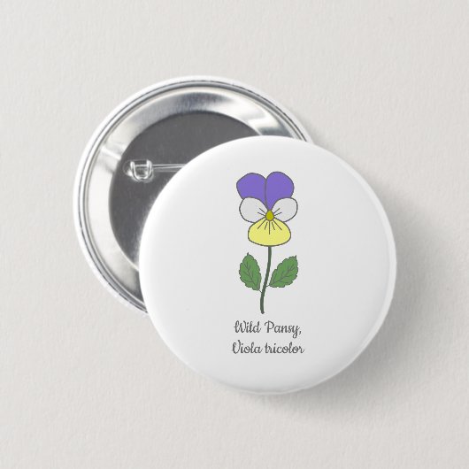Botanische Wilde Pansy pastelbloem Ronde Button 5,7 Cm (Voorkant /achterkant)