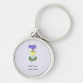 Botanische Wilde Pansy pastelbloem Sleutelhanger (Voorkant)