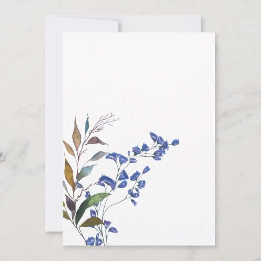 Botanische wilde ventilatorbridale douche kaart (Achterkant)