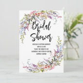 Botanische wilde ventilatorbridale douche kaart (Staand voorkant)