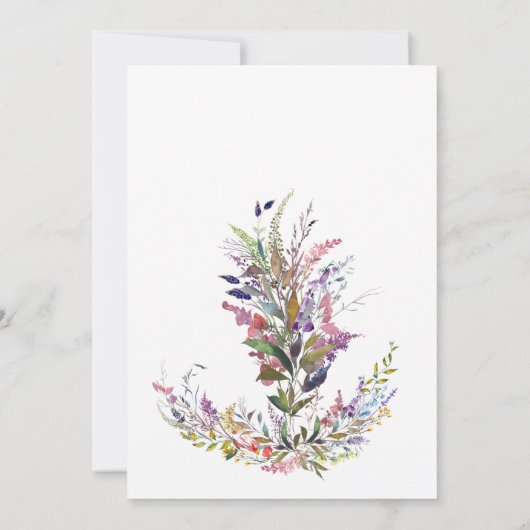 Botanische wilde ventilatorbridale douche kaart (Achterkant)