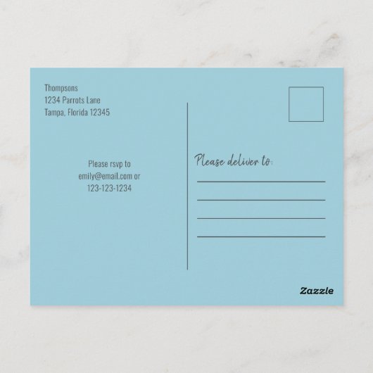 Botanische Wilde Verjaardag Vogel Tropisch Groen Briefkaart (Achterkant)