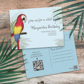 Botanische wilde vogels QR-code Sociale media Briefkaart
