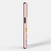 Botanische Wildflower Aangepaste Naam Blauw Roze Case-Mate iPhone Case (Achterkant / Rechts)